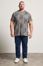 BadRhino Big & Tall Grey Tiger Graphic T-Shirt | BadRhino 1