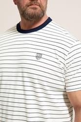 BadRhino Big & Tall Off-White Stripe Pique T-Shirt | BadRhino 4