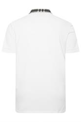 LYLE & SCOTT Big & Tall White Tartan Collar Polo Shirt | BadRhino 4
