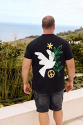 BadRhino Big & Tall Black Dove Graphic T-Shirt | BadRhino 3