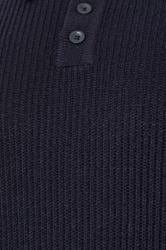 BadRhino Big & Tall Navy Blue Chunky Knit Collared Jumper | BadRhino 3
