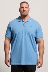 Ben Sherman Big & Tall Turquoise Blue Signature Pique Polo Shirt | BadRhino 3