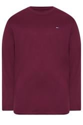 BadRhino Big & Tall Wine Red Extra Long Long Sleeve T-Shirt