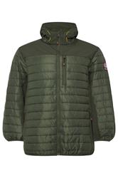 D555 Big & Tall Khaki Green Hybrid Quilted Soft Shell Jacket | BadRhino 1