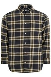 JACK & JONES Big & Tall Black Classic Flannel Checked Shirt | BadRhino 1