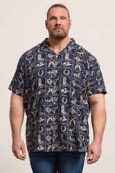 BadRhino Big & Tall Navy Blue Country Print Shirt | BadRhino 3