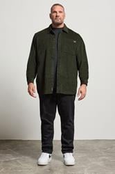 JACK & JONES Big & Tall Rosin Green Corduroy Overshirt | BadRhino 2