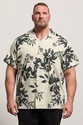 JACK & JONES Big & Tall Off White Floral Print Short Sleeve Shirt | BadRhino 3