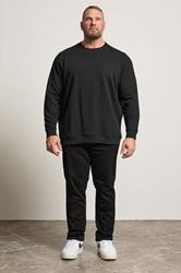 STUDIO A Big & Tall Black Crew Neck Sweatshirt | BadRhino 2