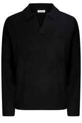 JACK & JONES Big & Tall Black Split Neck Knitted Jumper | BadRhino 1