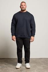 BadRhino Big & Tall Navy Blue Crew Neck Sweatshirt | BadRhino 2