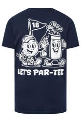 BadRhino Big & Tall Navy Blue Extra Long 'Cartoon Golf' Graphic T-Shirt | BadRhino 7