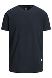 JACK & JONES Big & Tall Navy Blue Jenoa Crew T-Shirt | BadRhino 1
