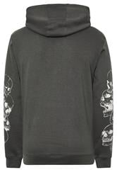 BadRhino Big & Tall Ebony Grey Skull Print Hoodie | BadRhino 3