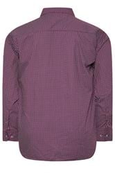 KAM Big & Tall Navy Blue Long Sleeve Gingham Shirt | BadRhino 2