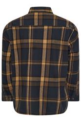 D555 Big & Tall Navy Blue Check Overshirt | BadRhino 2