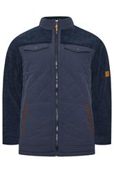 D555 Big & Tall Navy Blue Quilted Sherpa Fleece | BadRhino 1