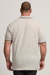 BadRhino Big & Tall Natural Brown Tipped Polo Shirt | BadRhino 4