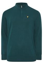LYLE & SCOTT Big & Tall Teal Blue Quarter Zip Jumper | BadRhino 1