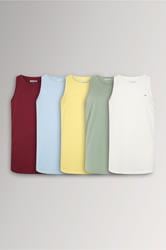 BadRhino Big & Tall White/Yellow/Blue/Red/Green 5 Pack Vest Tops | BadRhino 3