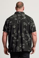 BadRhino Big & Tall Black Tattoo Print Shirt | BadRhino 4