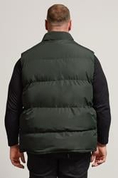 BadRhino Big & Tall Dark Green Zip Through Gilet | BadRhino 3