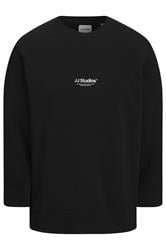 JACK & JONES Big & Tall Black JJ Studios Sweatshirt | BadRhino 1