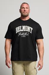 JACK & JONES Big & Tall Black 'Belmont' Slogan T-Shirt | BadRhino 1