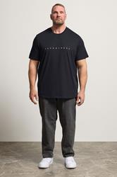 JACK & JONES Big & Tall Black Slogan Short Sleeve T-Shirt | BadRhino 1