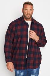 JACK & JONES Big & Tall Burgundy Red Check Shirt | BadRhino 3