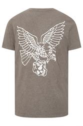 BadRhino Big & Tall Brown Extra Long Acid Wash Falcon Graphic T-Shirt | BadRhino 2
