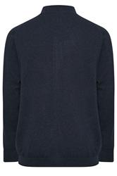 Lyle & Scott Big & Tall Navy Blue Lambswool Blend Quarter Zip Jumper | BadRhino 2