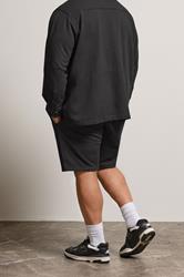 BadRhino Big & Tall Black Textured Jersey Shorts | BadRhino   3