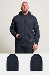 BadRhino Big & Tall 2 PACK Navy Blue Zip Through Hoodies | BadRhino 1