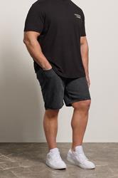 JACK & JONES Big & Tall Black Denim Shorts | BadRhino 1
