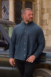 BadRhino Big & Tall Navy Blue Long Sleeve Slub Shirt | BadRhino 1