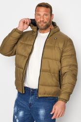 BLEND Big & Tall Brown Padded Puffer Coat | BadRhino 1