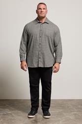 JACK & JONES Big & Tall Navy Blue Mini Check Shirt | BadRhino 2
