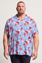 BadRhino Big & Tall Blue Koi Fish Print Shirt | BadRhino 1
