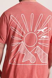 BadRhino Red Extra Long Acid Wash Sunset Print Tee | BadRhino 4