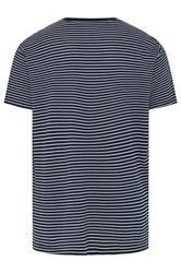 BadRhino Big & Tall Navy Blue Extra Long Stripe Pique T-Shirt | BadRhino 6