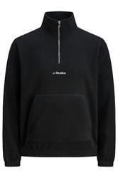Jack & Jones Big & Tall Black JJ Studio Quarter Zip Fleece | BadRhino 1