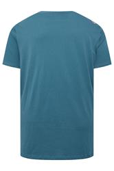 D555 Big & Tall Teal Blue Summer Beach Print T-Shirt | BadRhino 4