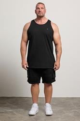 BadRhino Big & Tall 5 Pack Black Extra Long Plain Vest Top | BadRhino 2