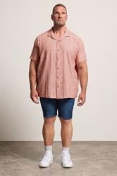 BadRhino Big & Tall Coral Pink Textured Stripe Shirt | BadRhino 2