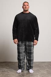 BadRhino Big & Tall Black Check Fleece Lounge Set | BadRhino 1