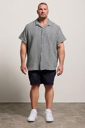 JACK & JONES Big & Tall Navy Blue Crochet Shirt | BadRhino 1