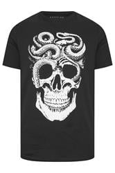 BadRhino Big & Tall Black Skull & Snake Graphic T-Shirt | BadRhino 1
