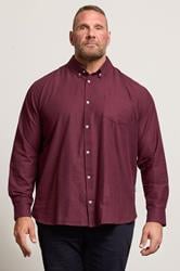 BadRhino Big & Tall Burgundy Red Long Sleeve Slub Shirt | BadRhino 1