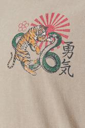 BadRhino Big & Tall Stone Brown Acid Wash Tiger Graphic T-Shirt | BadRhino 8